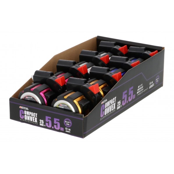 コンパクトコンベックス4色アソートホルダー付き 25mm×5.5m 1個