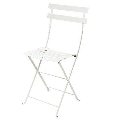 メタルフォールディングチェア ホワイト W380×H820(座面高450)×D420mm 650202110 1個