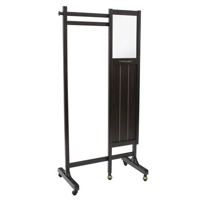 ミラー付きハンガー ダークブラウン 幅784-1108×奥行450-580×高さ1600㎜ 76-214 1