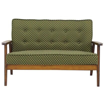 2人掛けソファ ドットグリーン 幅1140×奥行670×高さ730㎜ 83-745 1