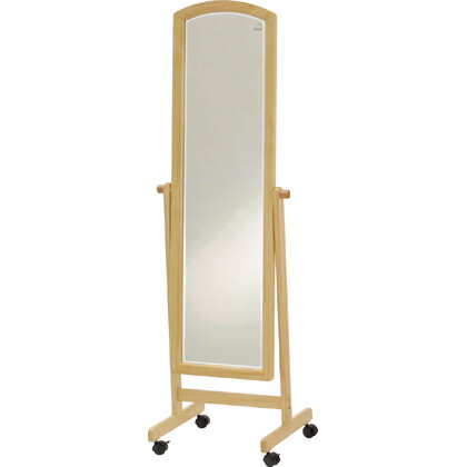 NEWキャスター付5ミリ面取りミラー ナチュラル 幅490×奥行380×高さ1540㎜ 80-503 1