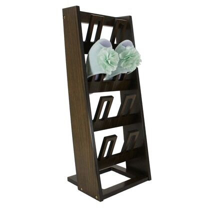 スリッパラック ブラウン 幅303×奥行255×高さ755㎜ 71-013 1