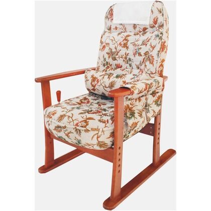 肘付き高座椅子 安定型 ベージュフラワー 幅580×奥行730-1140×高さ550-1015㎜ 83-884 1