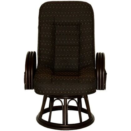 ラタン回転高座椅子 ブラウン 幅600×奥行600-840×高さ900㎜ 83-930 1