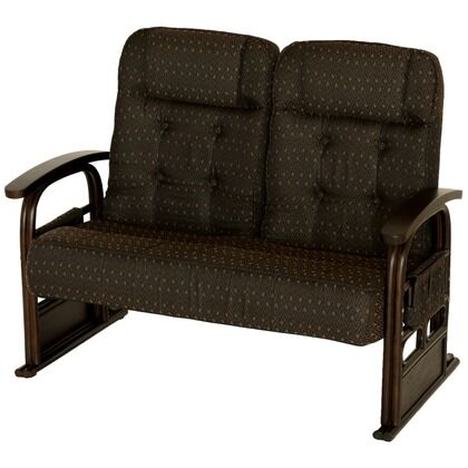 ラタン2P高座椅子 ブラウン 幅1130×奥行650-890×高さ920-950㎜ 83-936 1