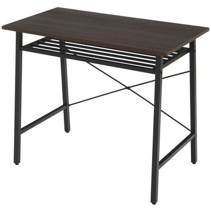 デスク ブラウン/ブラック 幅900×奥行500×高さ750㎜ 82-648 1