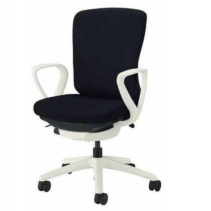 オフィスチェアー ブラック 奥555~605mm×幅640mm×高902~992mm No.3511F-W 1