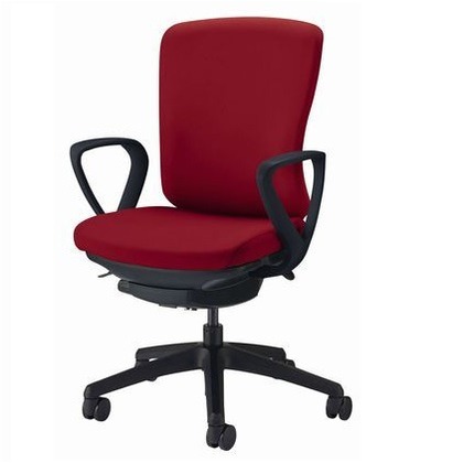 オフィスチェアー チェリーレッド 奥555~605mm×幅640mm×高902~992mm No.3516F-K 1
