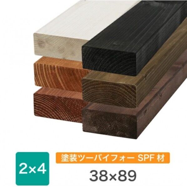ホワイト 38x89x600(mm) t2x4spf600wh 1本
