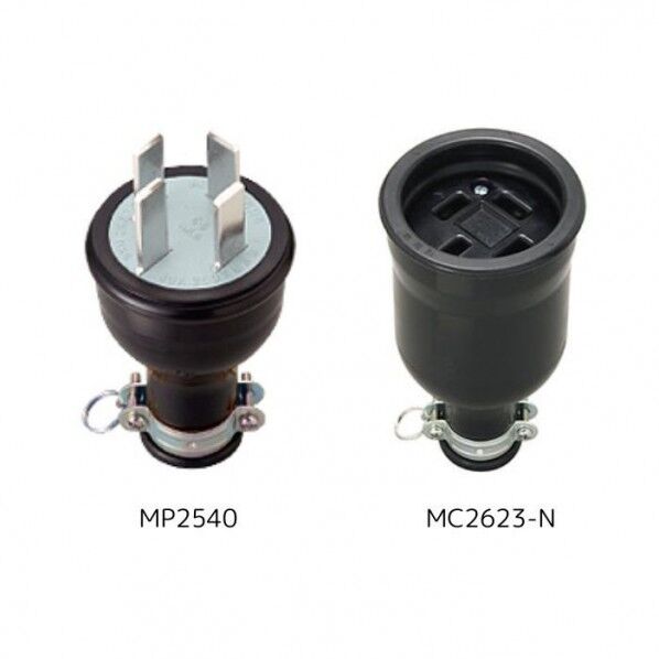 明工社 3P 20A 防水コネクター 組品番(MC2610+MP2513) MK5610 1個