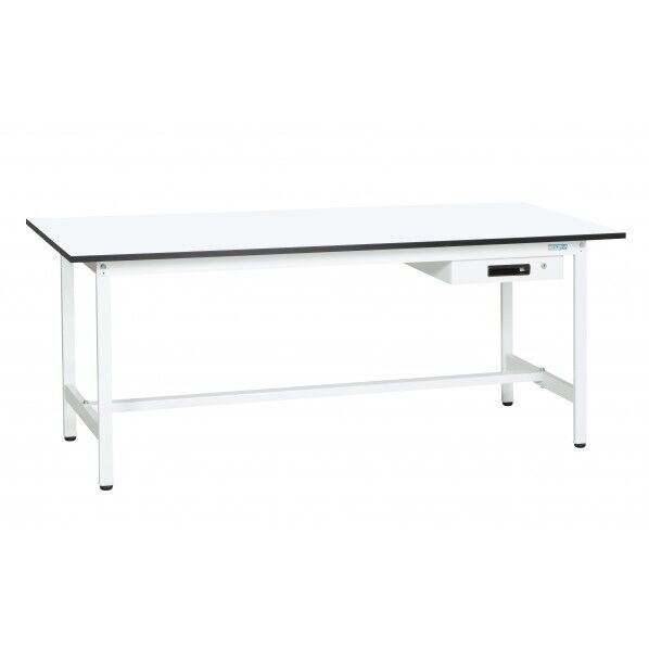 軽量作業台(KAタイプ/耐荷重180kg/メラミン天板/H740/引出付/固定式)