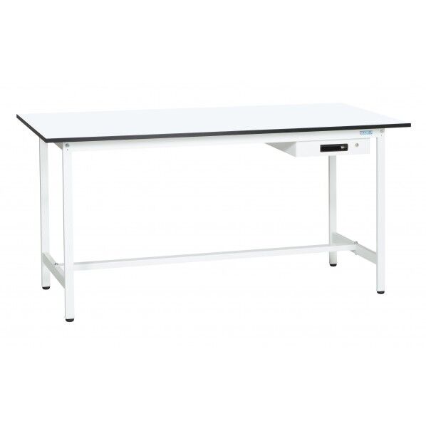 サカエ 軽量作業台(KADタイプ/耐荷重180kg/メラミン天板/H900/引出付/固定式) W900×D600×H900mm KAD-096AMW 1台