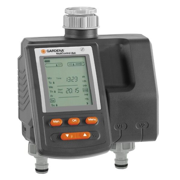 散水タイマー 出水2口 マルチコントロールデュオ グレー 01874-20 1点