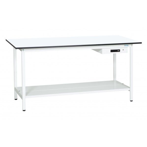 軽量作業台(KADタイプ/耐荷重180kg/メラミン天板/H900/中板付/引出付/固定式)