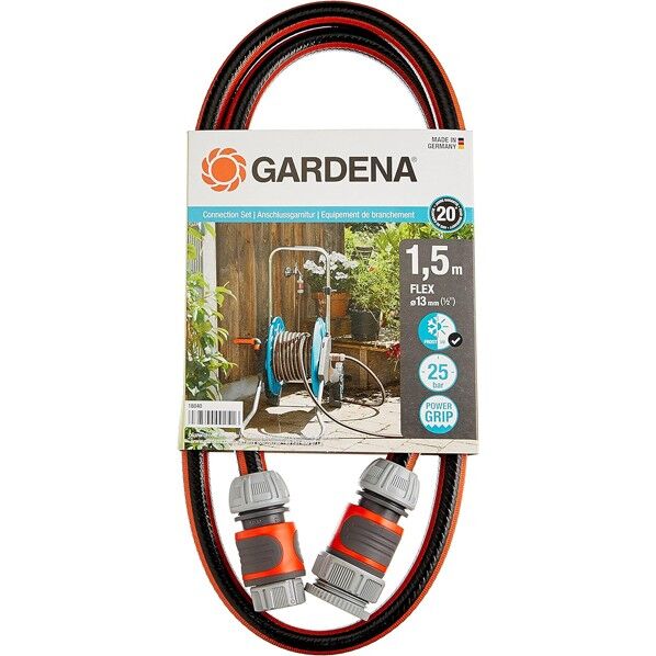 GARDENA(ガルデナ/ガルディナ) コネクションホースセット(水道側) 13mm(1/2インチ) Flex オレンジ/グレー 18040-20 1点...