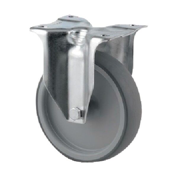 プレート式キャスターALPHA(エラストマー車) φ125 固定式 3478PJR125P62 1点