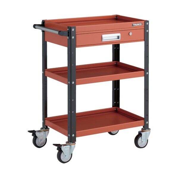 バーディワゴン 600X400 引出付 ウレタン車輪 オレンジ/ブラック BDW-963VU-ORBK 1点