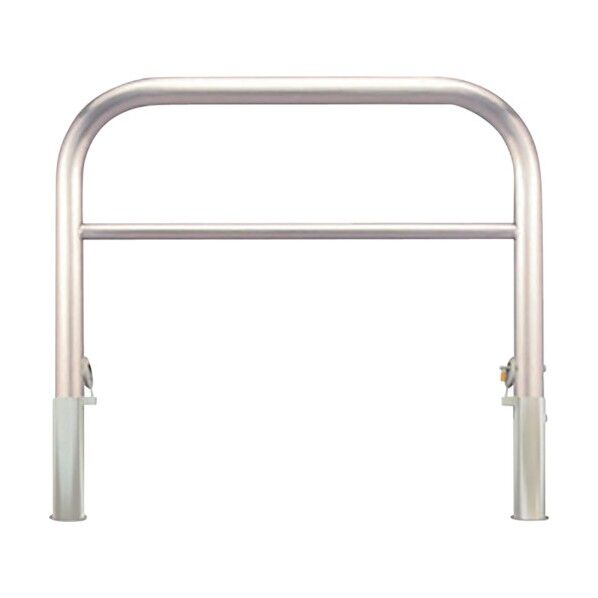 車止め アーチ型 横バー付 ステンレス製 脱着式 鋳鉄製蓋 鍵付 Yシリーズ YAW6L20-HDL 1点