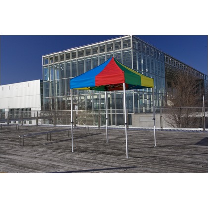 かんたんてんと3(スチール&アルミ複合フレーム) 青/白 1.8m×1.8m KA/1W 1