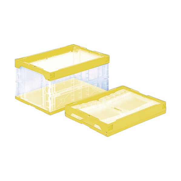折りたたみコンテナー 551200 オリコン40B透明黄(底面嵌合突起有)