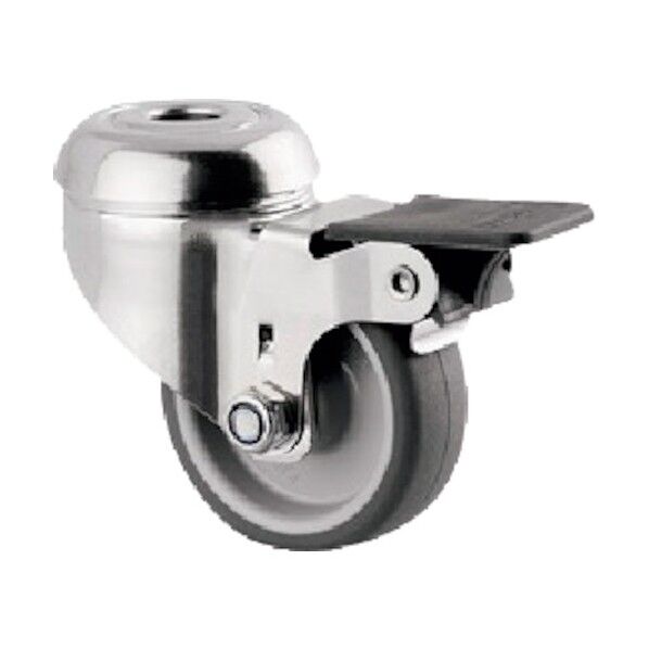 ボルト穴式キャスターAGILA(エラストマー車・ステンレス金具) φ50 自在式(ホイールロック付) 7475PJO050P30-11 1点