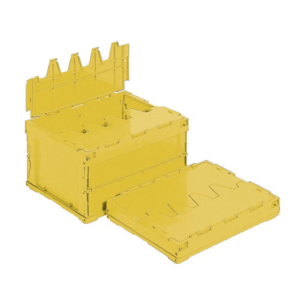 フタ一体型折りたたみコンテナー 551110 サンクレットオリコン25B SKSO-25B-YE