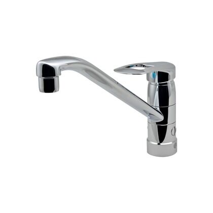 ガオナ シングルレバー混合栓 キッチン用 (台付 上面施工 簡単取付 分水孔つき)