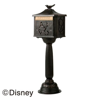 メイルボックス　ミッキー　「鳥の郵便屋さん」 ブロンズ 幅410×奥行305×高さ1120ｍｍ TD-MB01 1点