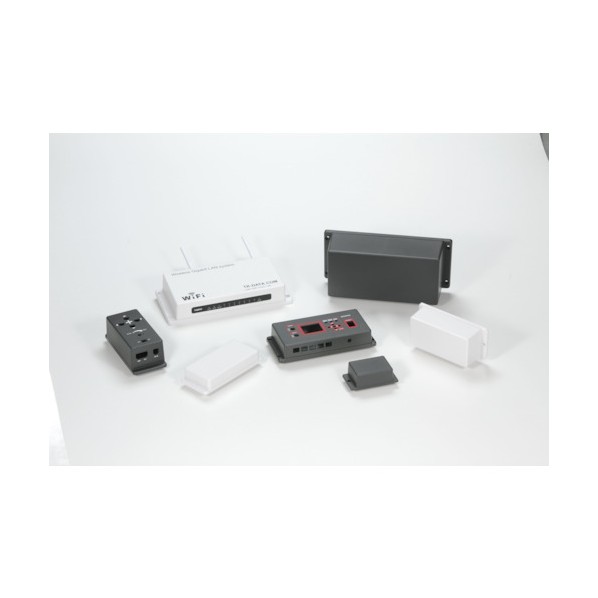 足付難燃性プラケース W125.6×H45×D125 ダークグレー TWF13-5-13D 1点