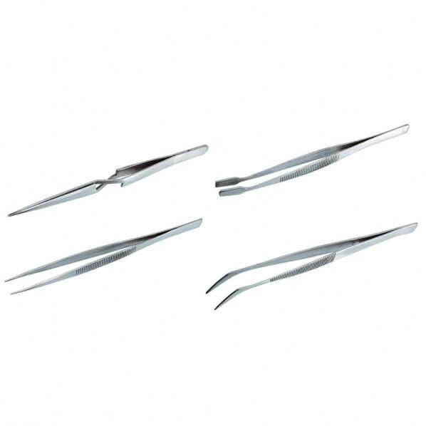 4PC ステンレス製 精密ピンセット