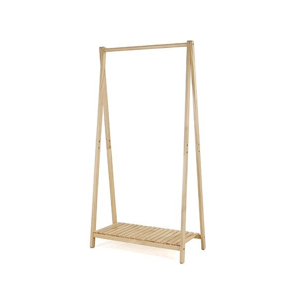 木製ハンガー棚付き1段