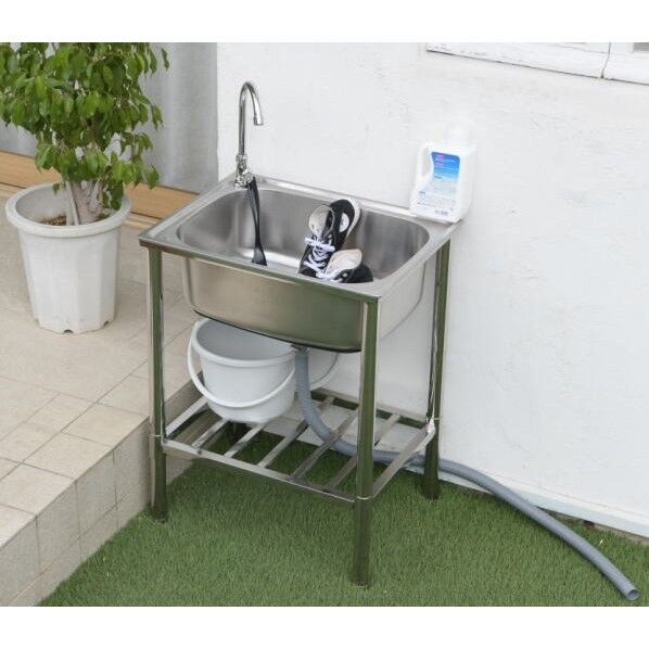 蛇口付ステンレス流し台60