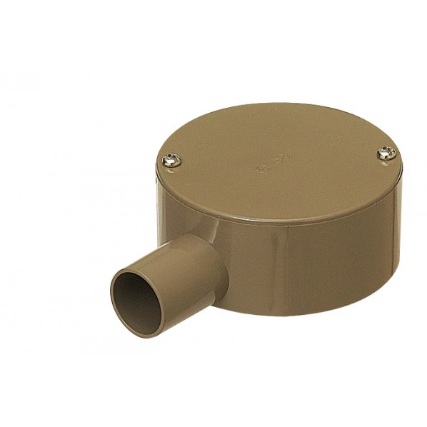 露出用丸形ボックス(カブセ蓋) ライトブラウン PVM16-1LB 1点