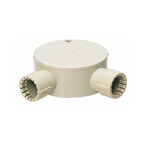 未来工業 露出用丸形ボックス(Gタイプ)2方出 ベージュ MFSM16-2LG 1点...