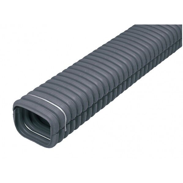 トラフレキ(波付合成樹脂トラフ) 濃グレー 100 TFX-100S 1点