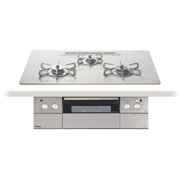 ビルトインコン クレア 3⼝ ハイパーガラスコートトップ(プロパンガス)