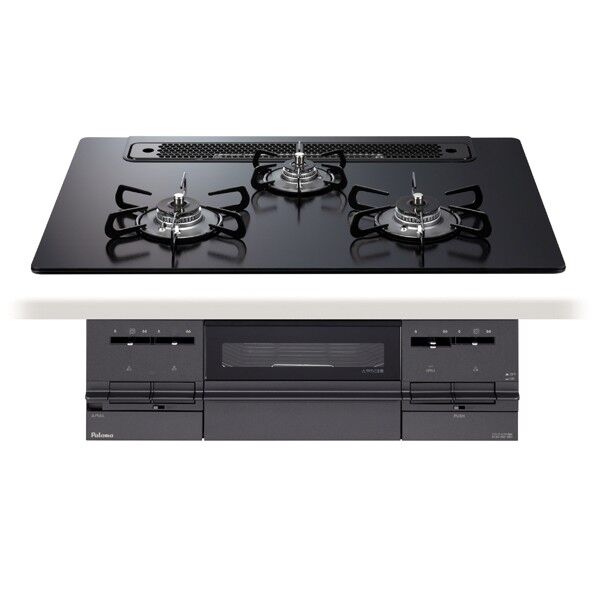 ビルトインコン ブリリオ ブラックライン 3⼝ ガラストップ(都市ガス)