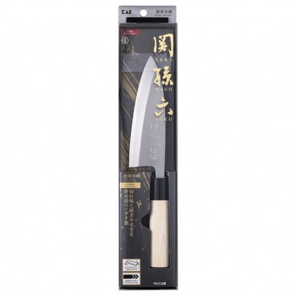 貝印 関孫六 銀寿本鋼出刃包丁 150mm 左 AK5203 1個