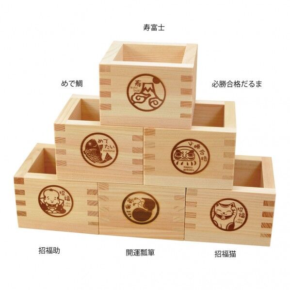 ヤマコー #83837 ひのき縁起桝 開運瓢箪