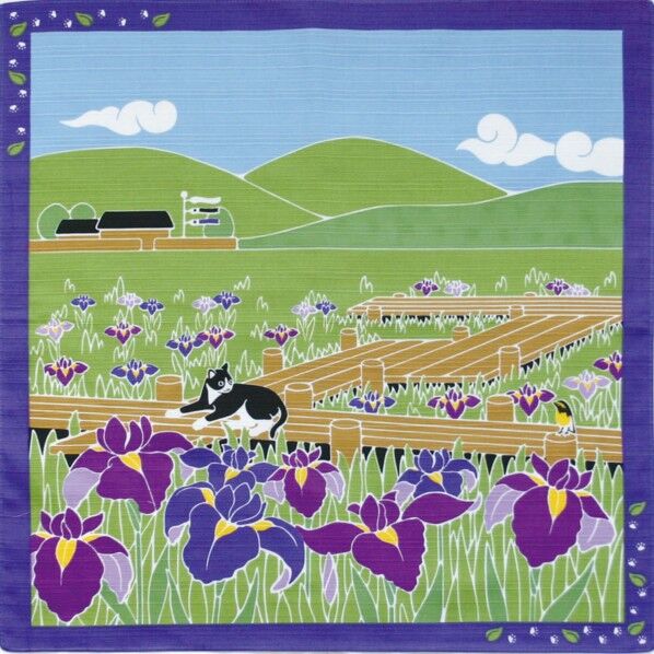 ヤマコー #88589たまの散歩小風呂敷 花菖蒲