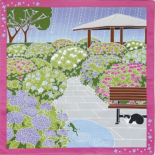 ヤマコー #88590たまの散歩小風呂敷 紫陽花