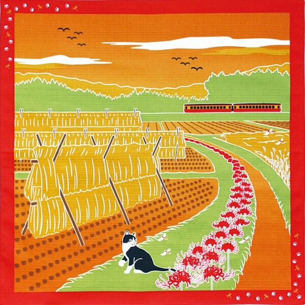 ヤマコー #88594たまの散歩小風呂敷 彼岸花