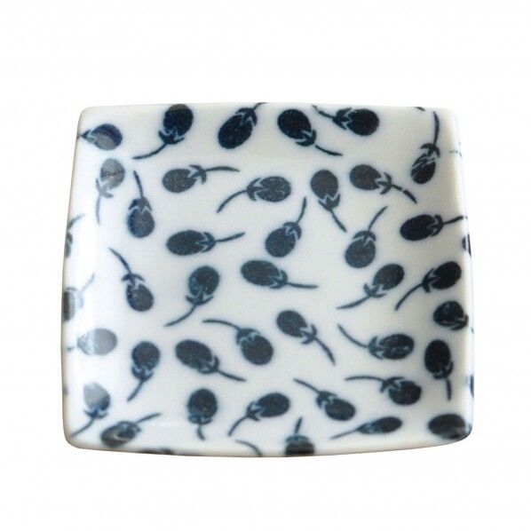 ヤマコー ＃88870プチ風水盛塩小皿角型なすび