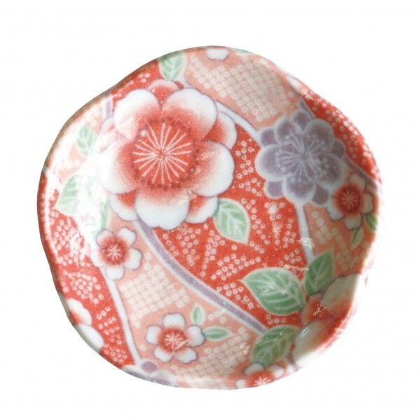 ヤマコー #88874 プチ風水盛塩小皿花型友禅