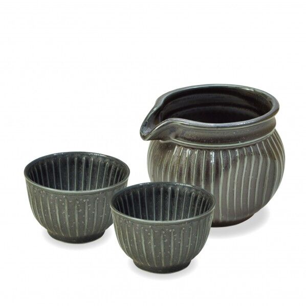 ヤマコー ＃79723 SOGIぐいのみ徳利3点セット黒