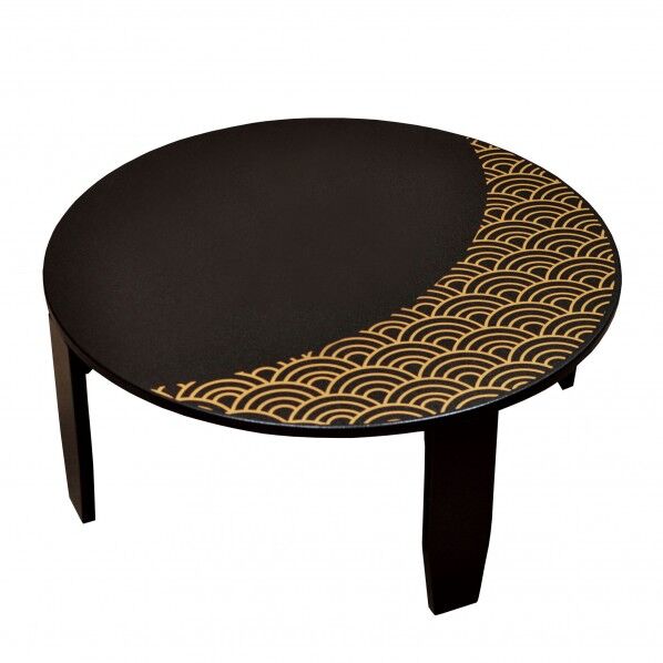 ヤマコー #79266 Inishie カフェテーブル黒青海波