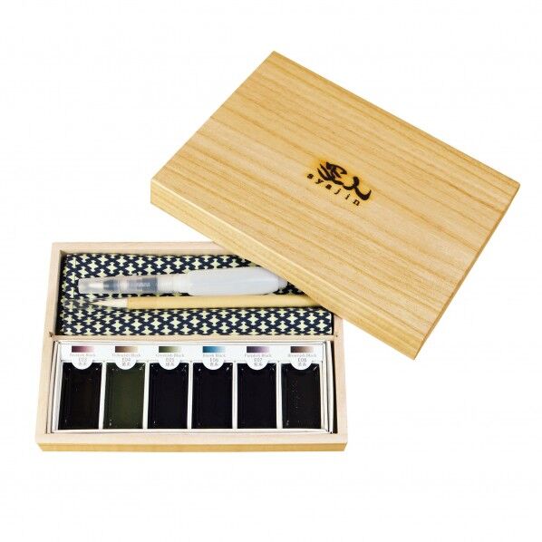 ヤマコー #79287 写人墨絵スケッチセット桐箱入