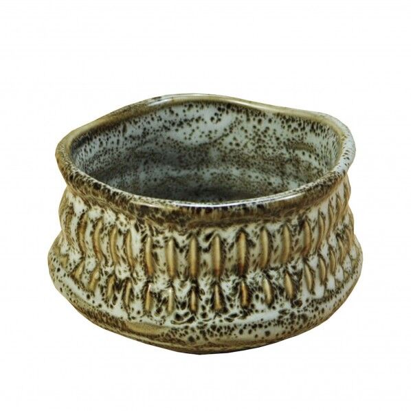 ヤマコー #79296 削ぎ目 姫抹茶碗 ゆず白