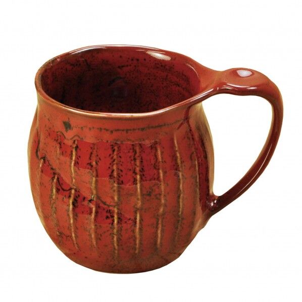 ヤマコー ＃79307 削ぎ目 マグカップ ゆず赤