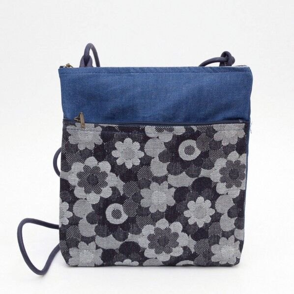 ヤマコー #80114岡山デニムマーガレットポシェット青